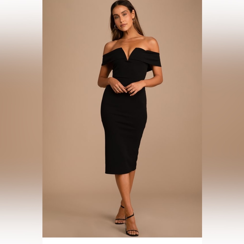 LuLu’s My Favorite Night black bodycon midi dress